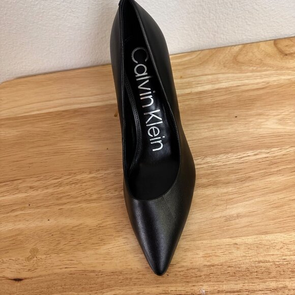 Calvin Klein 8.5M Black Jasmine Stylist Leather Upper Pumps Heels Shoes - Picture 6 of 12